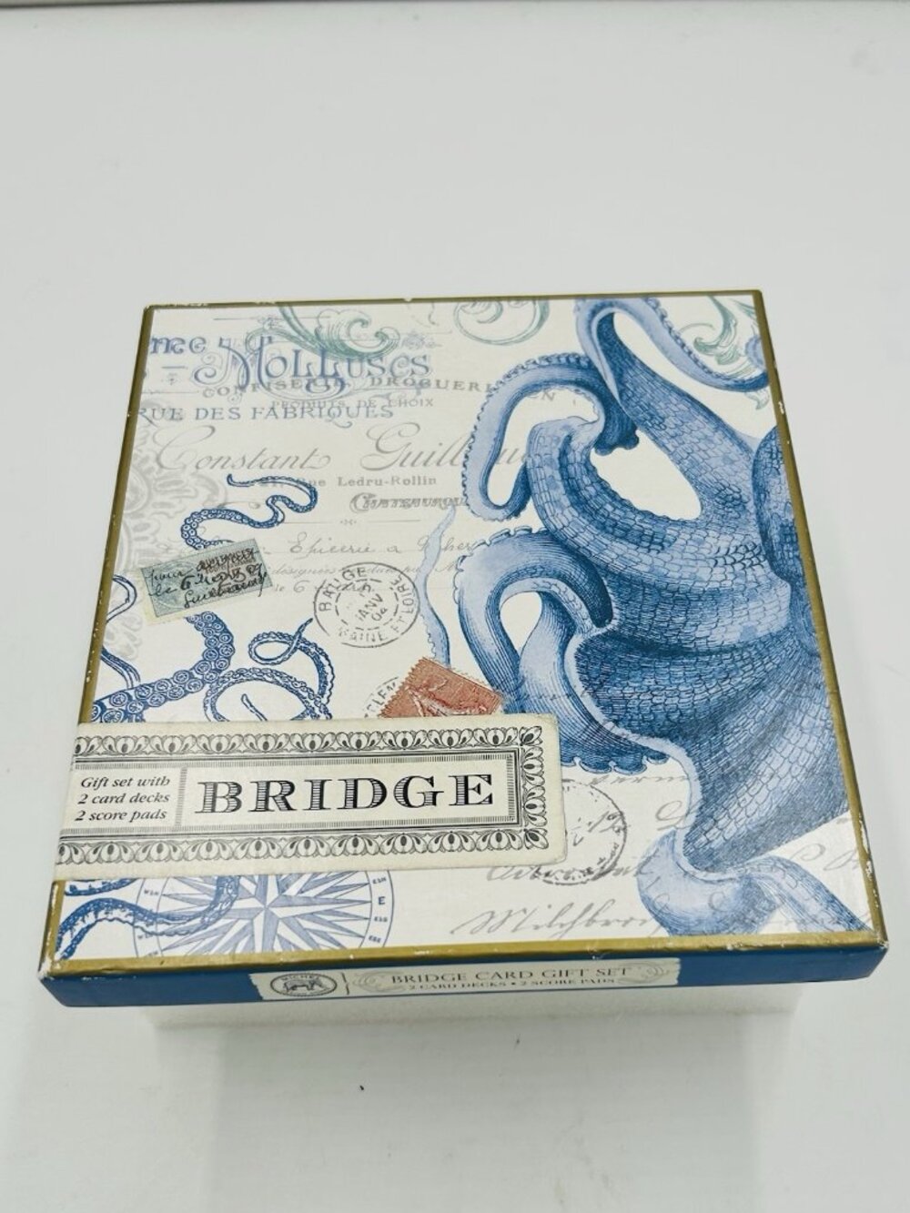 Michel Design Works New Octopus Bridge Card Gift Set Card Decks and Score Pads